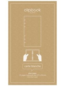 Пълнител за тефтер Filofax Clipbook Classic Personal - 25 бели нелинирани страници - Filofax - 5015142263706