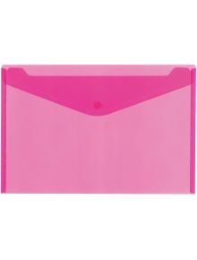 Папка с копче Office Zone, формат А4, прозрачно-розов е полупрозрачна розова папка за пликове с централно закопчаване и горен капак, идеална за съхранение на документи А4.