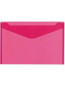 Папка с копче Office Zone, формат А4, прозрачно-червена е идеална за организиране на документи или за използване в офиса, с централно затваряне и прозрачен червен дизайн.