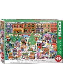 Пренесете магията у дома с Пъзел Eurographics - Коледен фестивал, 500 части. Този празничен пъзел улавя заснежени улици, светещи светлини и радостни тълпи, празнуващи празничния сезон.
