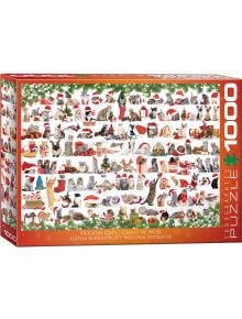 Пъзел Eurographics - Коледни котенца, 1000 части включва сладки котенца с празнични костюми и коледна украса-идеален избор за любителите на пъзели с котки.