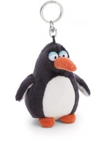 Плюшен ключодържател Nici - Пингвинът Хорхе с бяло коремче, оранжеви крака и човка, големи сини очи и метален ринг за лесно закачане.