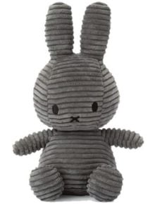 Плюшена играчка Miffy Sitting Corduroy - Тъмносив заек, 23 см. - Miffy - Bon Ton Toys - Момиче, Момче - 8719066003796