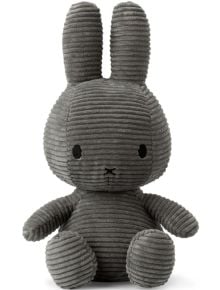 Плюшена играчка Miffy Sitting Corduroy - Тъмносив заек, 33 см. - Miffy - Bon Ton Toys - 8719066003802