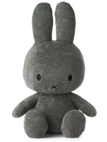 Плюшена играчка Miffy Sitting Corduroy - Тъмносив заек, 50 см. - Miffy - Bon Ton Toys - Момиче, Момче - 8719066005578