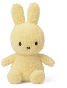 Плюшена играчка Miffy Terry - бледожълт заек, 23 см, със забележителни дълги уши, черни очи и X-образна уста; идеален подарък за бебе.