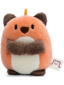 Сладка плюшена играчка от колекцията Nici Mymochi Minis с кръгло оранжево и кремаво тяло, кафяви ръце, уши, крака, нос във формата на сърце и малък етикет - предлага се в книжарница Orange.