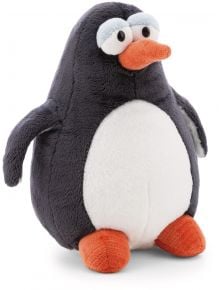 Плюшена играчка Nici - Пингвинът Хорхе, 20 см, с черно тяло, бял корем, оранжеви клюн и крака, големи очи с бели вежди-изработен от рециклирани материали за еко ефект.