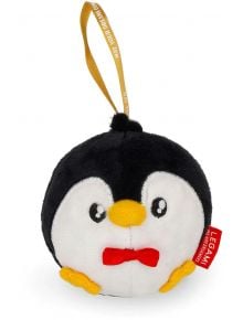 Плюшена играчка за елха Legami - Пингвин е кръгла плюшена украса от пингвин с червена папийонка, жълт клюн и крака, големи очи, златна примка за закачане и етикет Legami - идеална за плюшена коледна украса за празничната ви украса.