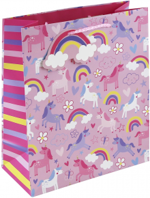 Детска подаръчна торбичка Eurowrap - Unicorns and Rainbows, малка - EuroWrap - Eurowrap - Момиче - 5033601021810