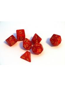 Комплект зарчета за настолни игри Dice4Friends: Dice Set - Red/Gold, 7 бр. - Dice4Friends - Dice4Friends - 798003860775