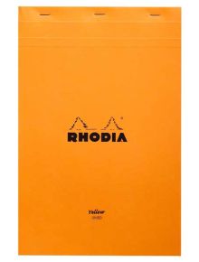 Оранжев блок - пад Rhodia Basics №119 в А4+ формат с 80 жълти листа на широки редове - Rhodia - 3037921196601