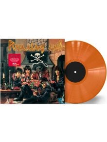 Обложката на албума The Running Wild - Port Royal (VINYL) изобразява петима пирати, събрани на маса с храна и напитки, зад тях е изобразено знаме с череп и кръстосани кости, а до обложката се вижда частично оранжев винил.