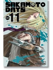На корицата на „Sakamoto Days“, том 11 е изобразен дългокос герой в кафяво яке, размахващ метални нокти, на фона на пръски от тюркоазена боя. Тази манга за наемен убиец съчетава вълнуваща екшън-комедия с впечатляващи илюстрации. Сценарий и рисунки: Юто Су