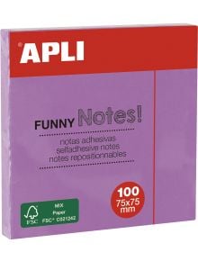 Самозалепващи се листчета Apli, пастелно лилави, 100 листа - Apli - Apli Paper - Apli - Office - 8410782190837
