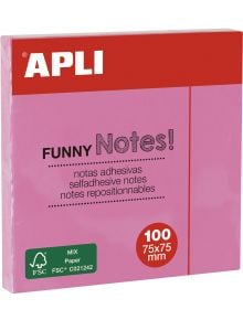 Самозалепващи се листчета Apli, пастелно розови, 100 листа - Apli - Apli Paper - Apli - Office - 8410782190820