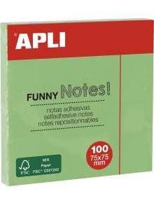 Самозалепващи се листчета Apli, пастелно зелени, 100 листа - Apli - Apli Paper - Apli - Office - 8410782190844