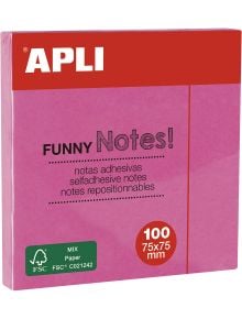 Самозалепващи се листчета Apli, розов неон, 100 листа - Apli - Apli Paper - Apli - Office - 8410782118985