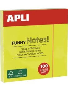 Самозалепващи се листчета Apli, жълт неон, 100 листа - Apli - Apli Paper - Apli - Office - 8410782118978