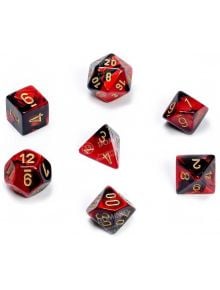Комплект зарчета за ролеви игри Chessex: Gemini Polyhedral червени, 7бр. - Chessex - Chessex - 850365002115