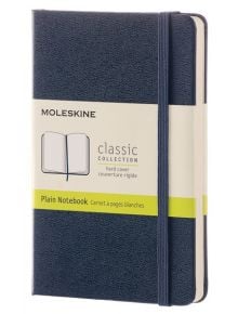 Син джобен тефтер Moleskine Classic Sapphire Blue с твърди корици и бели нелинирани листа - Moleskine - Moleskine - Жена, Мъж - Moleskine - Classic - 8051272893649