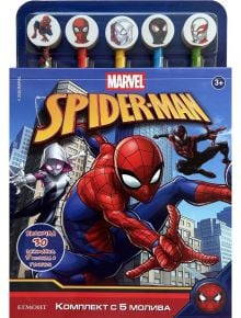 Спайдърмен, комплект с 5 молива - Колектив (Детски) - Момче - Егмонт - 9789542735809