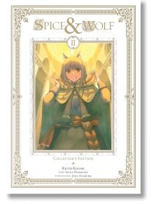 Колекционерското издание Spice and Wolf, Vol. 2 има корица с мъдрия вълк Холо в средновековно облекло, с вълчи уши и дълга коса, застанал пред златни арки, украсени с богато украсени златни рамки и текст.