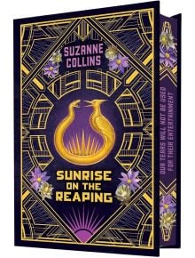 Корицата на колекционерското издание на книгата "Изгревът на жътвата" е с две стилизирани златни птици, лилави и златни геометрични шарки с цветя и надпис: Нашите сълзи не са благословени за тяхно забавление.
