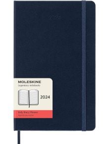 Класически тъмносин седмичен тефтер - органайзер Moleskine Sapphire Blue за 2024 година с твърди корици, Тип - Ден на страница - Moleskine - Moleskine - Moleskine - Agenda 12m - 8056598856477