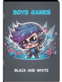 Тетрадка Black & White Boy A5, 24 листа - малки квадратчета - Black & White - Black & White - Момче - 3800099445228