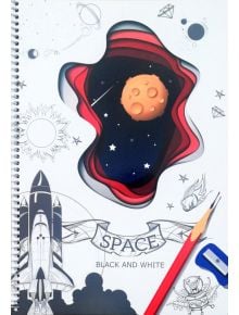Тетрадка Black & White А5 със спирала и 2 теми, 80 листа - широки редове - Black & White - Black & White - Момиче - 3800099400104