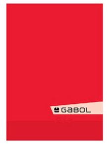 Ученическа тетрадка Gabol A4 с 60 карирани листа - червена корица с малък светлорозов ъгъл долу вдясно и Gabol лого в черно; идеална за ученици.