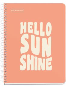 Тетрадка Miquelrius Messages Hello Sunshine А5 със спирала, 100 листа на широки редове - Miquelrius - Apli Paper - Момиче - Miquelrius - Messages - 8422593422267