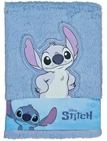 Плюшена тетрадка Scooli Lilo & Stitch A5 с широки редове, със симпатичен дизайн и лого на Stitch, идеална за подарък за деца.