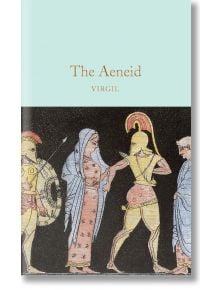 Корицата на подаръчното издание на "Енеида" (Macmillan Collector's Library) включва илюстрация в античен стил на двама воини и две облечени фигури в класическо облекло на черен фон.
