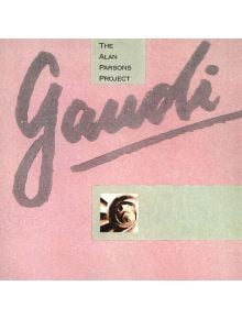 The Alan Parsons Project - Gaudi (VINYL): 180-грамов аудиофилски колекционерски винил, със сив надпис "Gaudi" на розов фон и снимка на архитектурен детайл над името на групата.