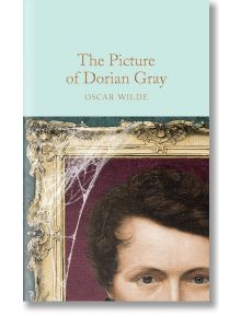 На корицата на "Картината на Дориан Грей" (Macmillan Collector's Library) е изобразена горната част на мъжко лице в златна богато украсена рамка с паяжини, което подсказва за старост и разруха. Заглавието и авторът са изписани със златен текст на блед фон
