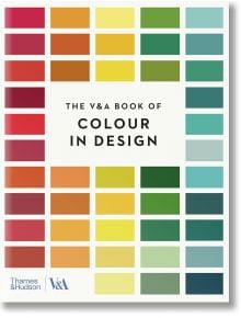 The V&A Book of Colour in Design има мрежа от разноцветни квадрати около заглавието, вдъхновена от музея Виктория и Албърт, с логата на Thames & Hudson и V&A в долния ляв ъгъл.