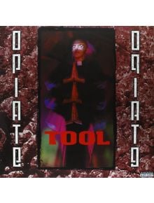 На обложката на албума TOOL - Opiate (VINYL) е изобразена фигура в сянка със светещи очи, която се моли сред рамка, наподобяваща камък. Надписът "TOOL" се появява дръзко в червено в долната част, а надписът "OPIATE" е разположен вертикално от всяка страна