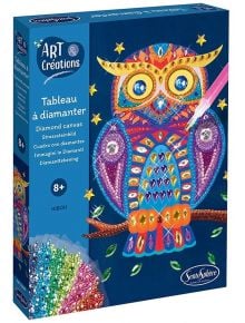 Творческият комплект Sentosphere с цветни камъчета, бухал е ярък комплект диамантено платно за възрасти 8+ с дизайн на бухал, който може да се украси с блестящи украшения.