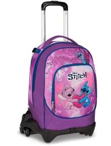 Ученическата раница „Seven 3WD Lilo & Stitch“ е лилава раница на колелца, на която отпред са изобразени Стич и Ейнджъл, държащи се за ръка, с мотиви на сърца и надпис „You are magical“. Тя е снабдена с прибираща се дръжка и колелца за лесно пренасяне.