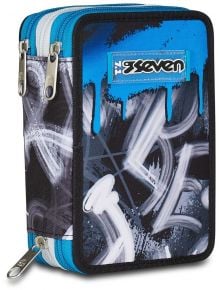 Ученически несесер Seven Quick Graffiti с три отделения, пълен - Seven - Seven S.P.A. - Момче - 8055714204536