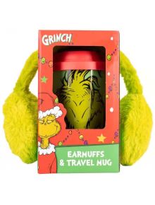 Комплектът "Ушанки и чаша за път Fizz Creations - The Grinch" включва чаша с лицето на Гринч и пухкави жълти ушанки в празнична червена кутия с Гринч мотиви.