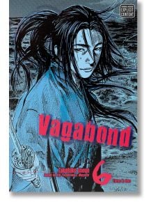 На корицата на Vagabond Vol. 6 е изобразен чернокос самурай, вдъхновен от Миямото Мусаши, облечен в традиционно японско облекло с меч, на син текстуриран фон. Заглавието "Vagabond" е изписано с червени букви в центъра.