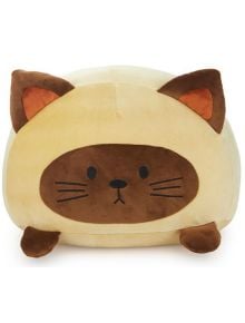 Възглавница Balvi - Котка, кафява е плюшена, кръгла възглавница за котка с кремаво тяло, кафяво лице, уши и лапи, както и бродирани елементи - Iдеален подарък за любителите на котки.