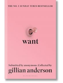 Корицата на книгата "Искам" е с розов фон, розов звънец и "искам" с черни малки букви. В горната част на текста пише THE NO. 1 БЕСТСЕЛЪР НА SUNDAY TIMES. Джилиан Андерсън изследва сексуалните фантазии на жените и женското овластяване.